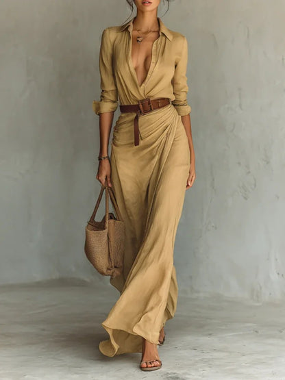 Robe Chemise Longue Croisée