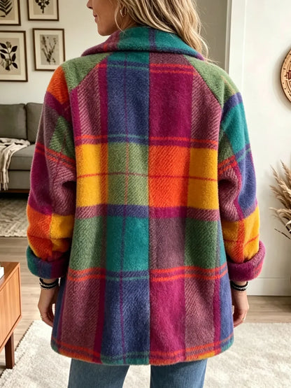 Manteau à Carreaux Multicolore